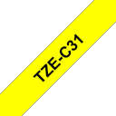 Ruban laminé fluorescent Brother TZe-C31 / TZEC31, noir sur jaune fluo, 12 mm x 5 m