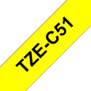 Brother Schriftband laminiert fluoreszierend TZe-C51 / TZEC51, schwarz auf leuchtgelb, 24 mm x 5 m