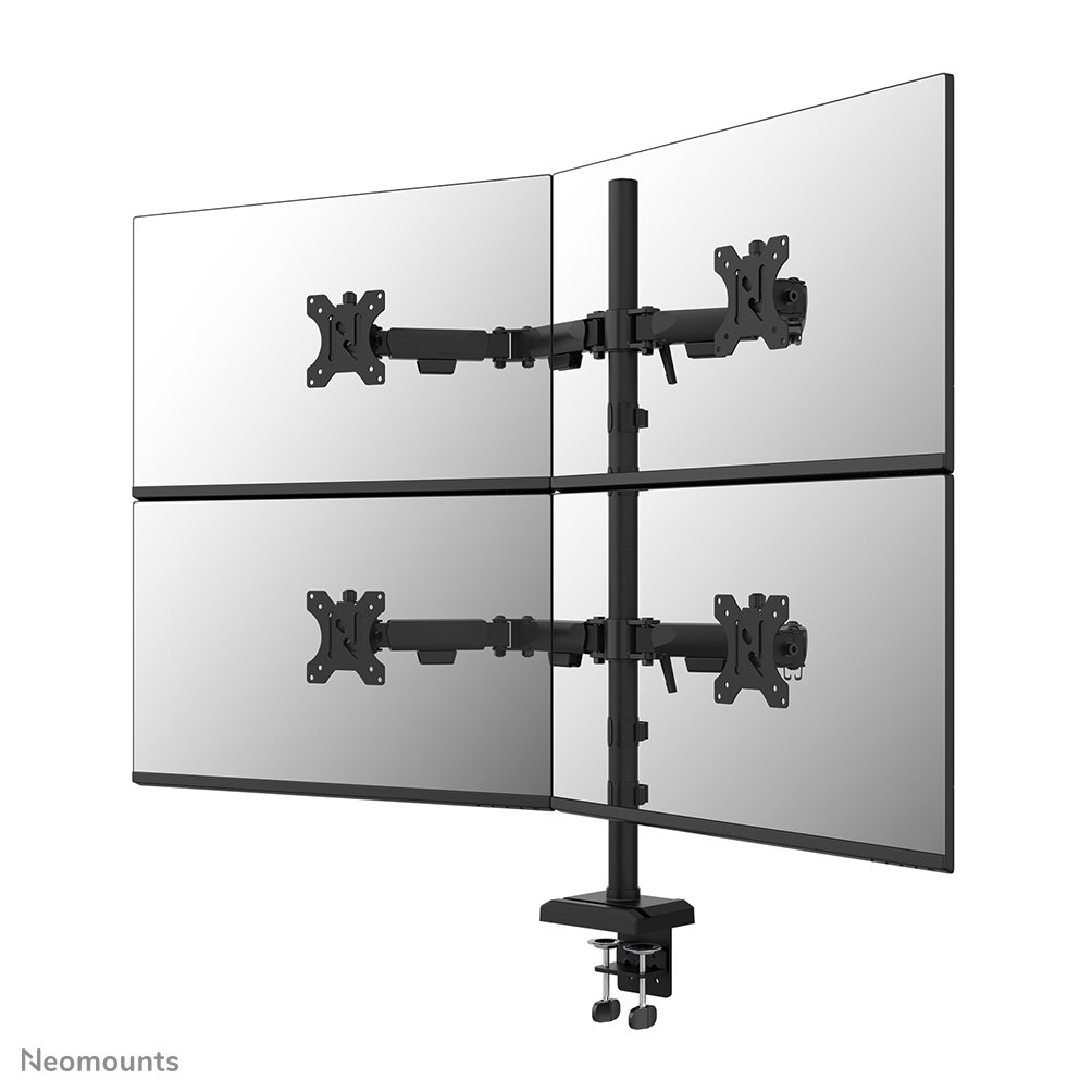 [DS60600BL22] Bras support d'écran Neomounts DS60-600BL2-2, 10 à 32 pouces, jusqu'à 8 kg, 4 écrans, VESA 75x75 à 100x100