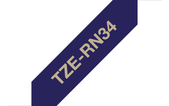 Brother Satinband TZe-RN34 / TZERN34, gold auf marineblau, 12 mm x 4 m