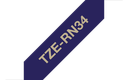 Brother Satinband TZe-RN34 / TZERN34, gold auf marineblau, 12 mm x 4 m