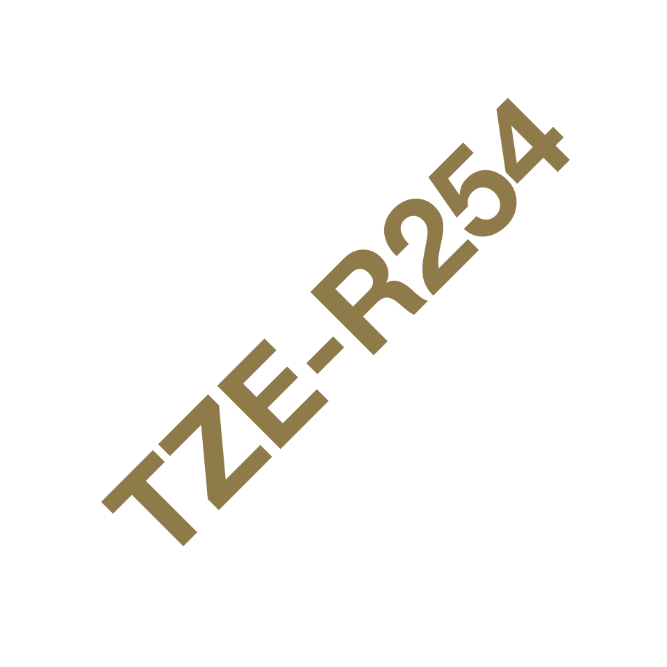 Brother TZe-R254 / TZER254 satin ribbon, gold on white, 24 mm x 4 m