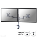 Bras support d'écran Neomounts FPMA-D1330DSILVER, 10 à 27 pouces, jusqu'à 9 kg, 2 écrans, VESA 75x75 à 100x100