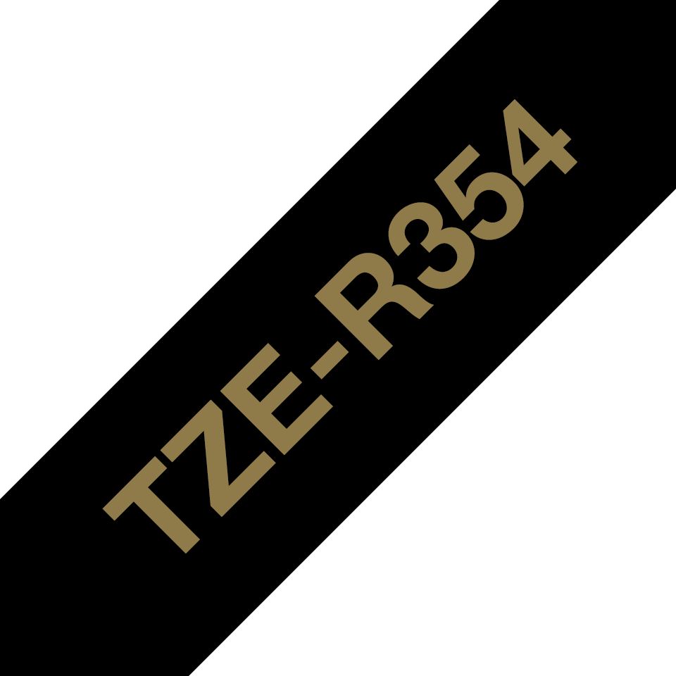 Brother Satinband TZe-R354 / TZER354, gold auf schwarz, 24 mm x 4 m