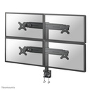 Bras support d'écran Neomounts FPMA-D700D4, 19 à 30 pouces, jusqu'à 8 kg, 4 écrans, VESA 75x75 à 100x100