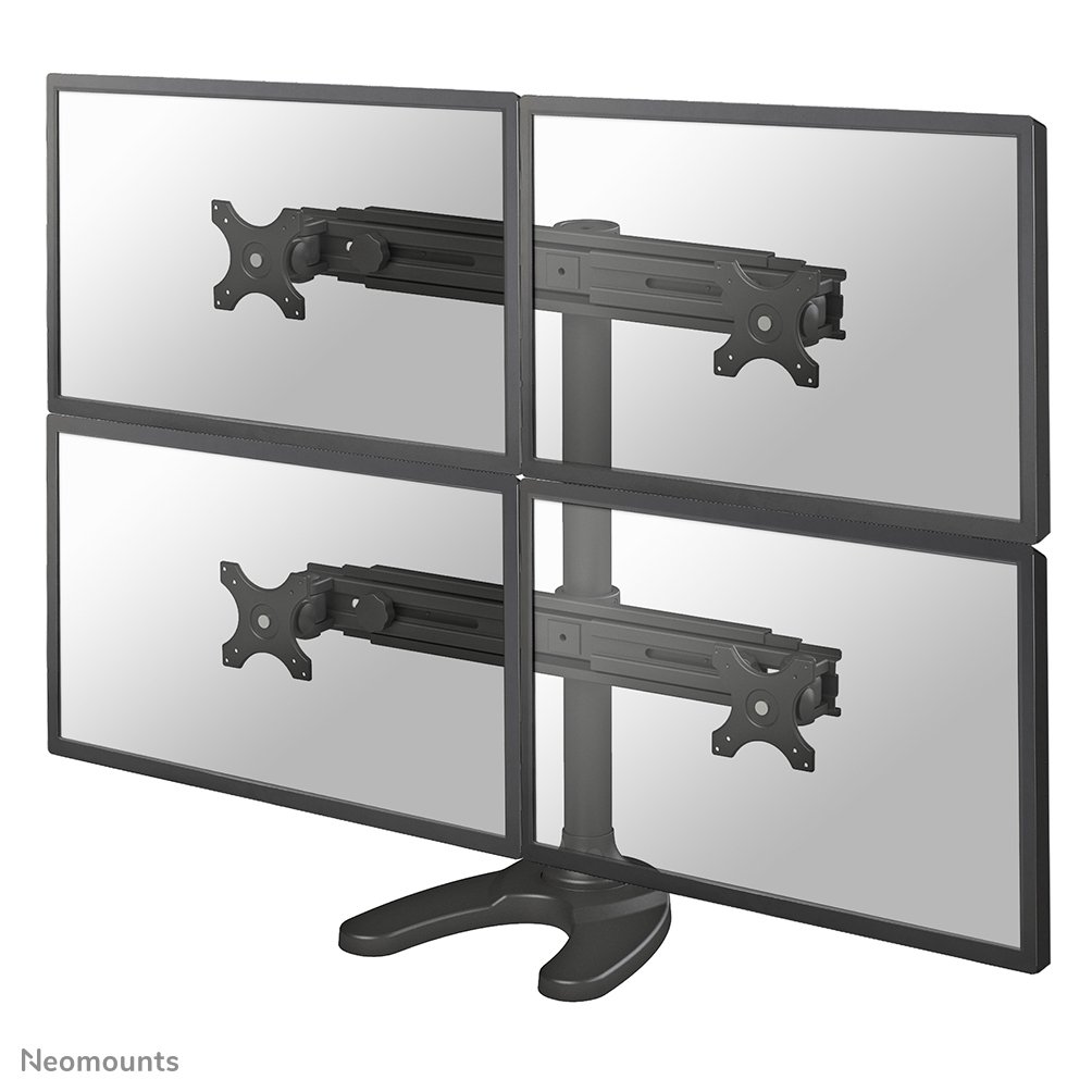 Pied support d'écran Neomounts FPMA-D700DD4, 19 à 30 pouces, jusqu'à 8 kg, 4 écrans, VESA 75x75 à 100x100