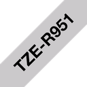 Brother Satinband TZe-R951 / TZER951, schwarz auf silber, 24 mm x 4 m