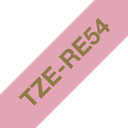 Brother Satinband TZe-RE54 / TZERE54, gold auf rosa, 24 mm x 4 m
