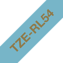 Ruban satin Brother TZe-RL54 / TZERL54, doré sur bleu clair, 24 mm x 4 m