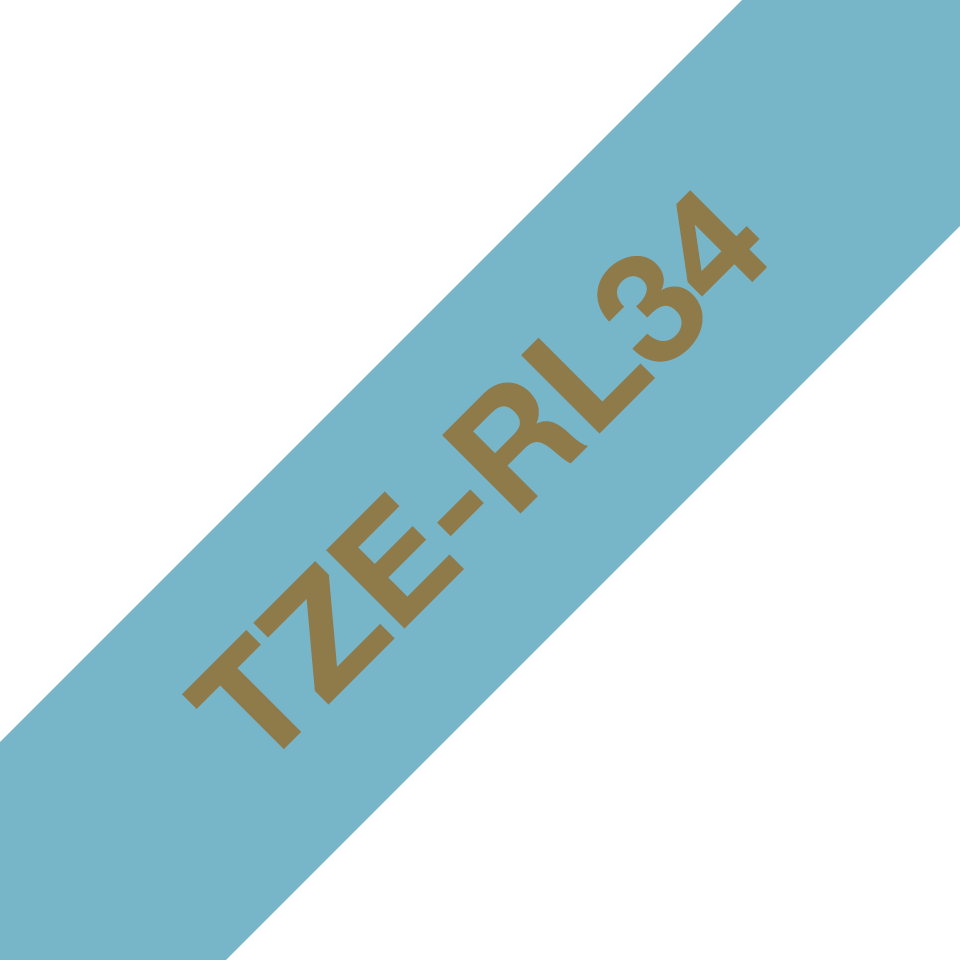 Brother Satinband TZe-RL34 / TZERL34, gold auf hellblau, 12 mm x 4 m
