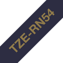 Ruban satin Brother TZe-RN54 / TZERN54, doré sur bleu marine, 24 mm x 4 m