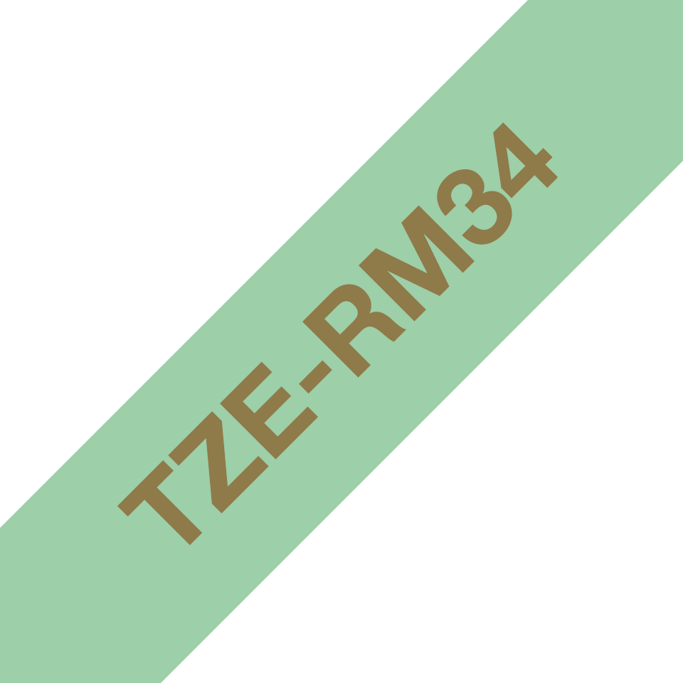 Brother Satinband TZe-RM34 / TZERM34, gold auf mintgrün, 12 mm x 4 m