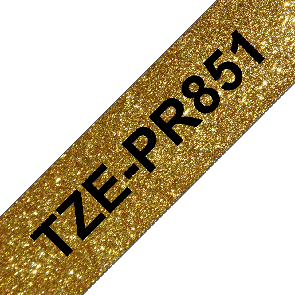 Brother TZe-PR851 / TZEPR851 premium laminated tape, black on gold, 24 mm x 8 m