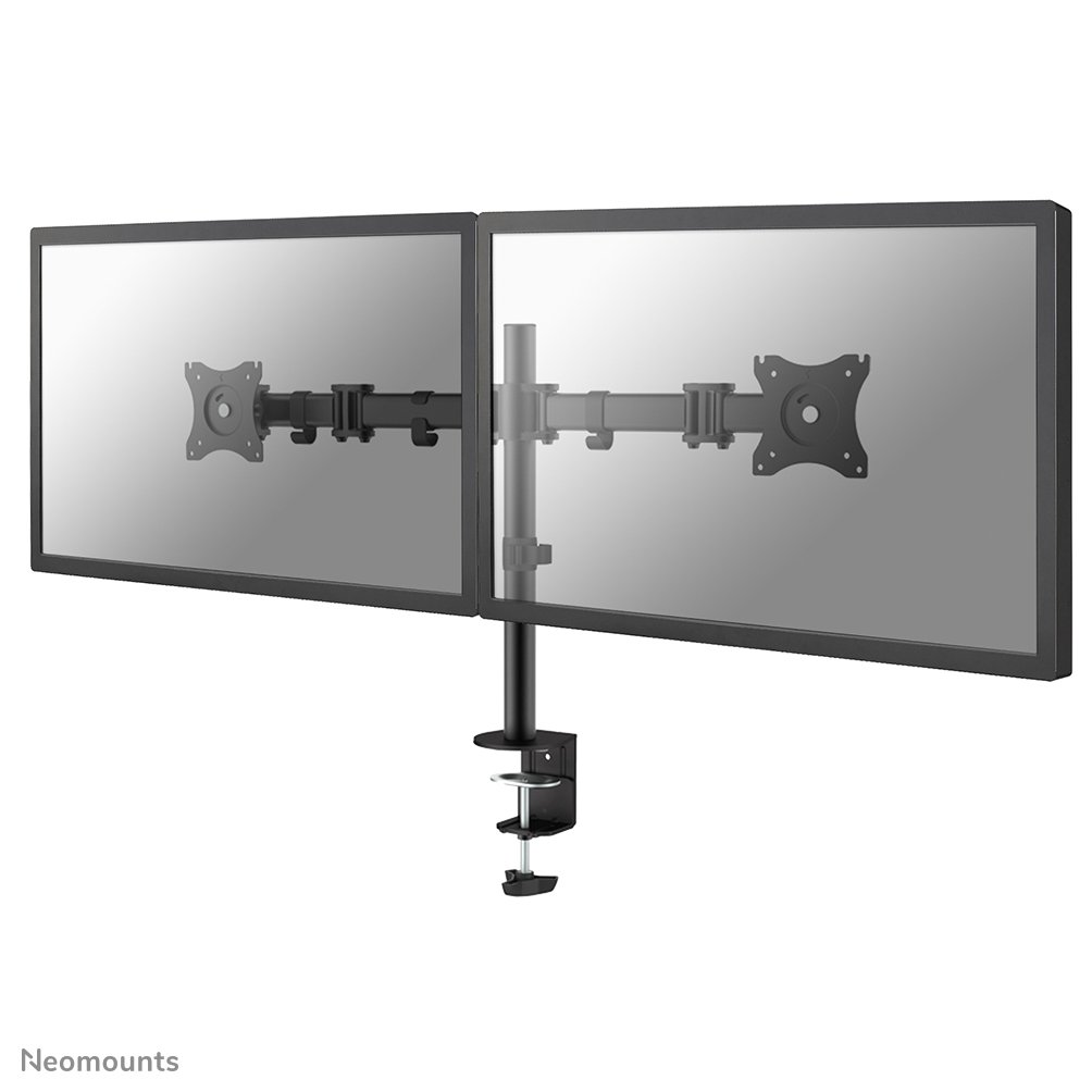 Bras support d'écran Neomounts NM-D135DBLACK, 10 à 27 pouces, jusqu'à 8 kg, 2 écrans, VESA 75x75 à 100x100