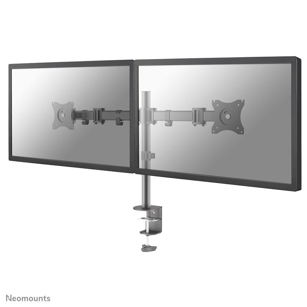 Neomounts NM-D135DSILVER Monitorarm, 10 bis 27 Zoll, bis 8 kg, 2 Bildschirme, VESA 75x75 bis 100x100