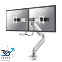 Bras support d'écran Neomounts NM-D775DXSILVER, 10 à 32 pouces, jusqu'à 8 kg, 2 écrans, VESA 75x75 à 100x100