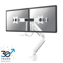 Neomounts NM-D775DXWHITE monitor arm, 10 to 32 inch, up to 8 kg, 2 screens, VESA 75x75 to 100x100