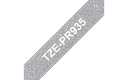Brother Schriftband laminiert premium TZe-PR935 / TZEPR935, weiß auf silber, 12 mm x 8 m