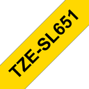 Brother Selbstlaminierendes Schriftband TZe-SL651 / TZESL651, schwarz auf gelb, 24 mm x 8 m