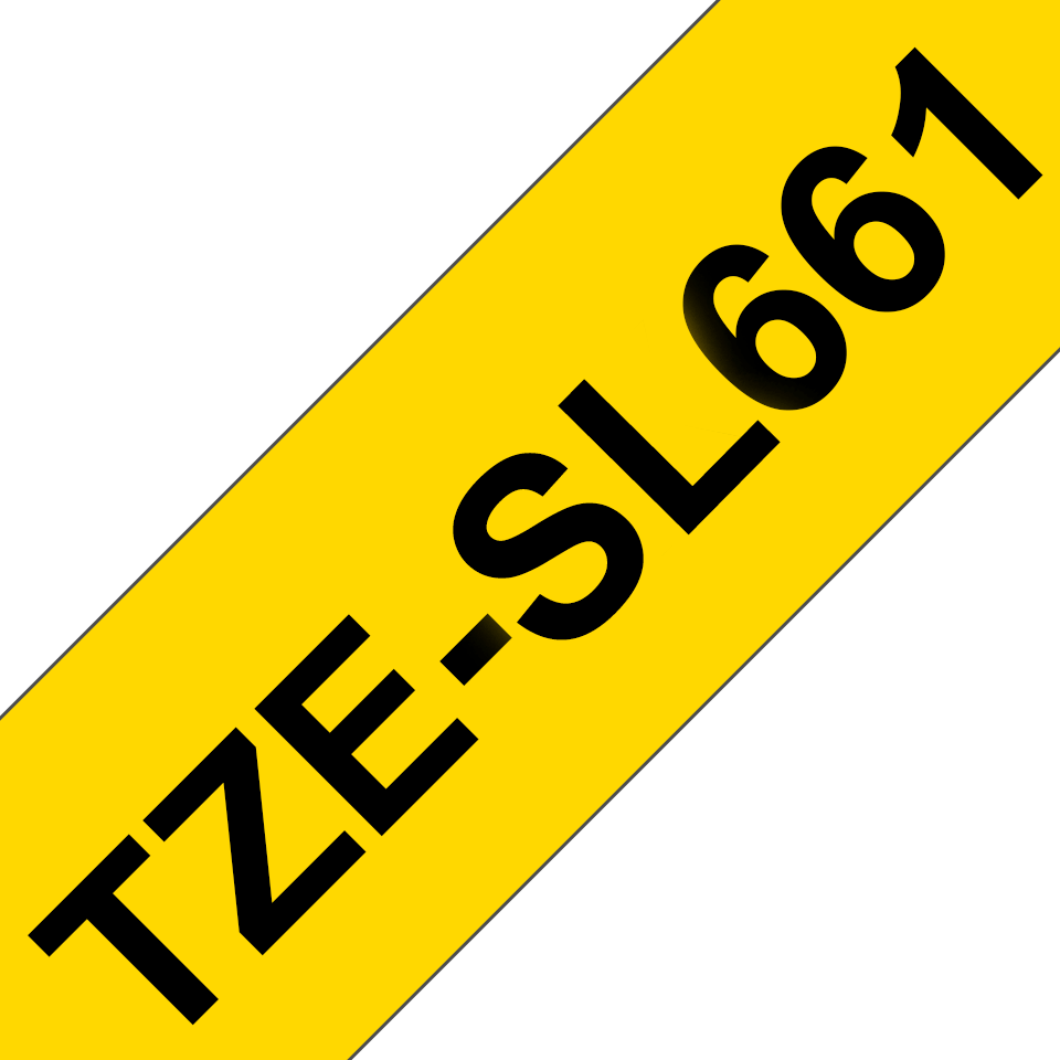 Brother TZe-SL661 / TZESL661 self-laminating tape, black on yellow, 36 mm x 8 m