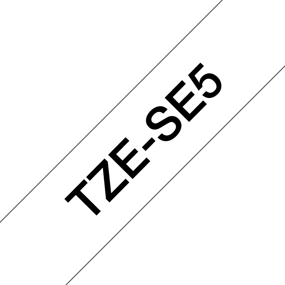 Ruban de sécurité Brother TZe-SE5 / TZESE5, noir sur blanc, 24 mm x 8 m