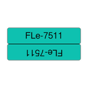 Brother FLe-7511 / FLE7511 die-cut flag labels, black on green, 21 x 45 mm, 72 labels