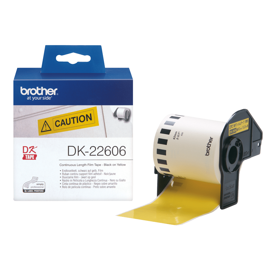 [DK22606] Brother Endlosfilmrolle DK-22606 / DK22606, schwarz auf gelb, 62 mm x 15,24 m