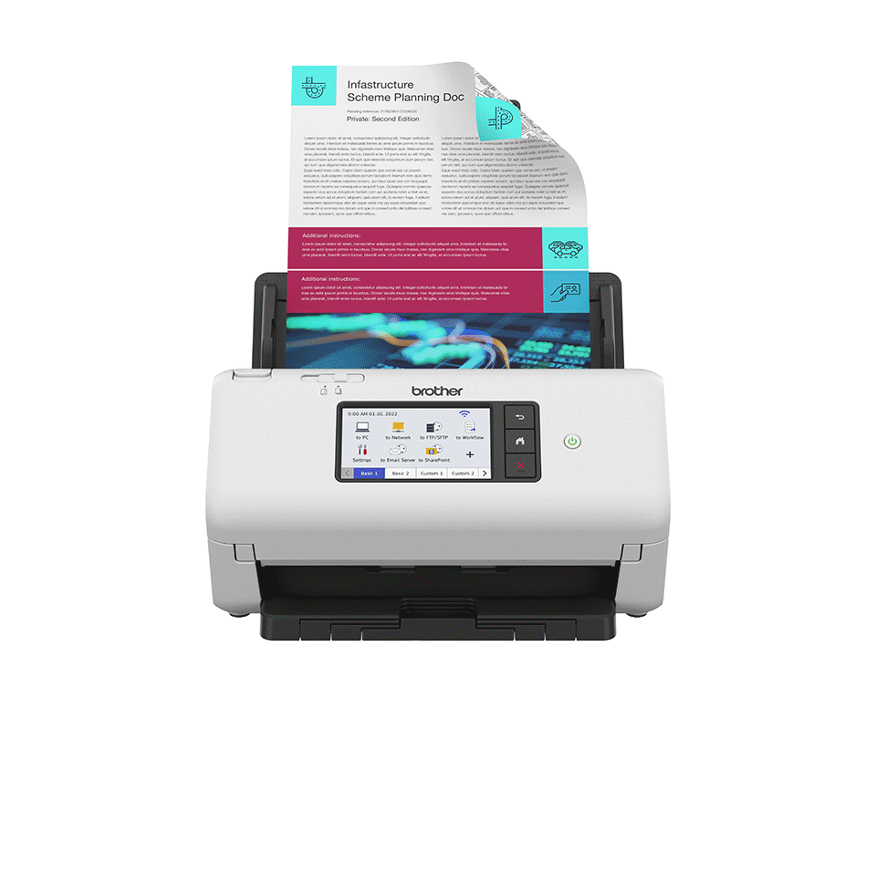 Brother ADS-4700W document scanner, A4, 40 ppm, duplex, network and Wi-Fi